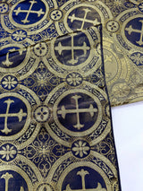 Religious Cross Jacquard Satin Fabric - Religious Cross Pattern, 58" Width (1 Yard)