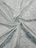 Religious Cross Jacquard Satin Fabric - Religious Cross Pattern, 58" Width (1 Yard)