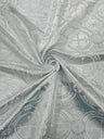 Religious Cross Jacquard Satin Fabric - Religious Cross Pattern, 58" Width (1 Yard)