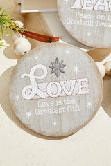 4.5" Religious Wood Disc Ornament