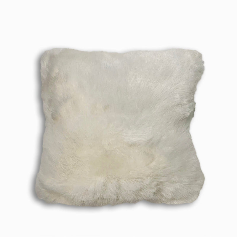 Renne Pillow Collection Sheepskin Fabric - White, Tip Dye Gray, 20" X 20" (1 Pillow)