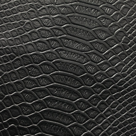 Reptile Polyurethane/Polyester Fabric - Black Reptile Texture, 58" Width (1 Yard)