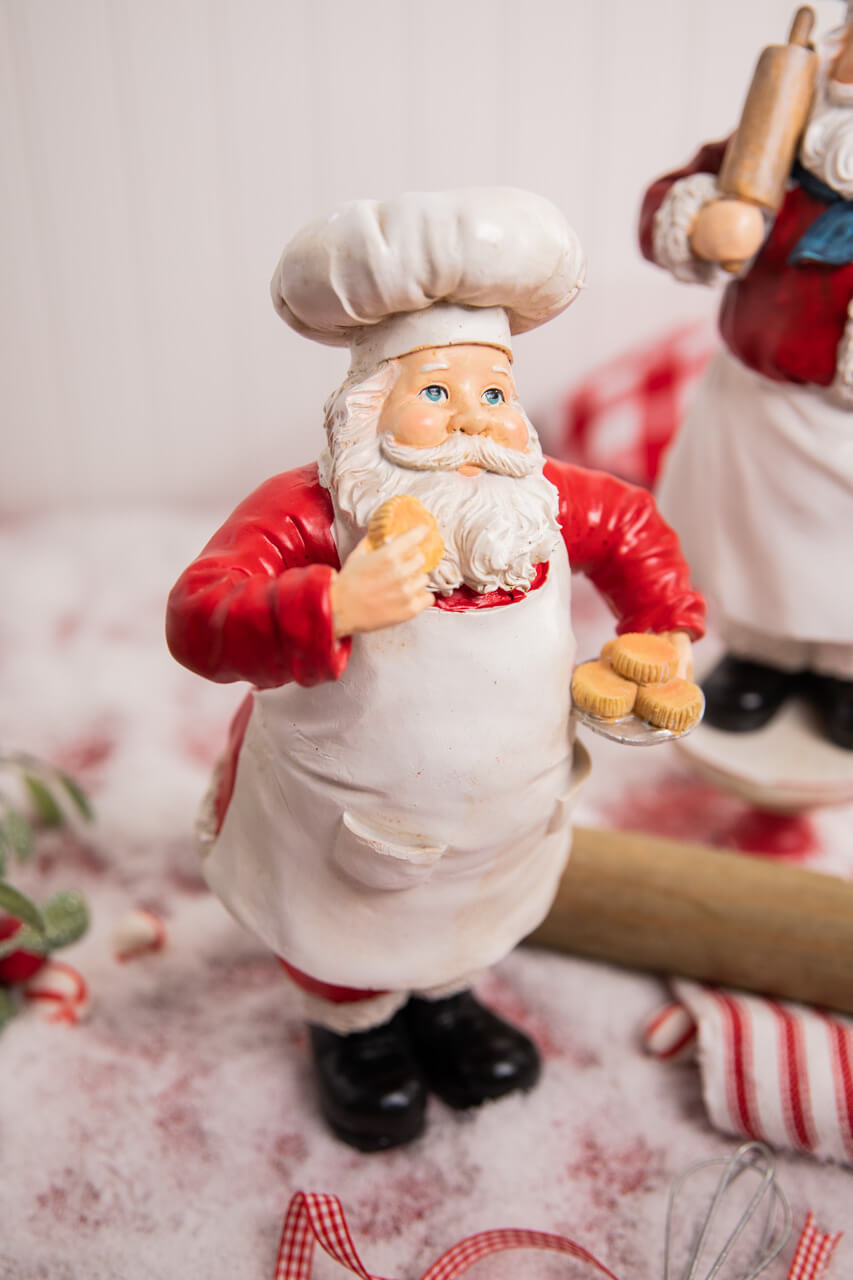 12" Resin Holiday Chef Santa