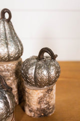 4.5” Resin Galvanized Look Pumpkin