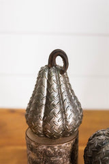 4.5” Resin Galvanized Look Pumpkin