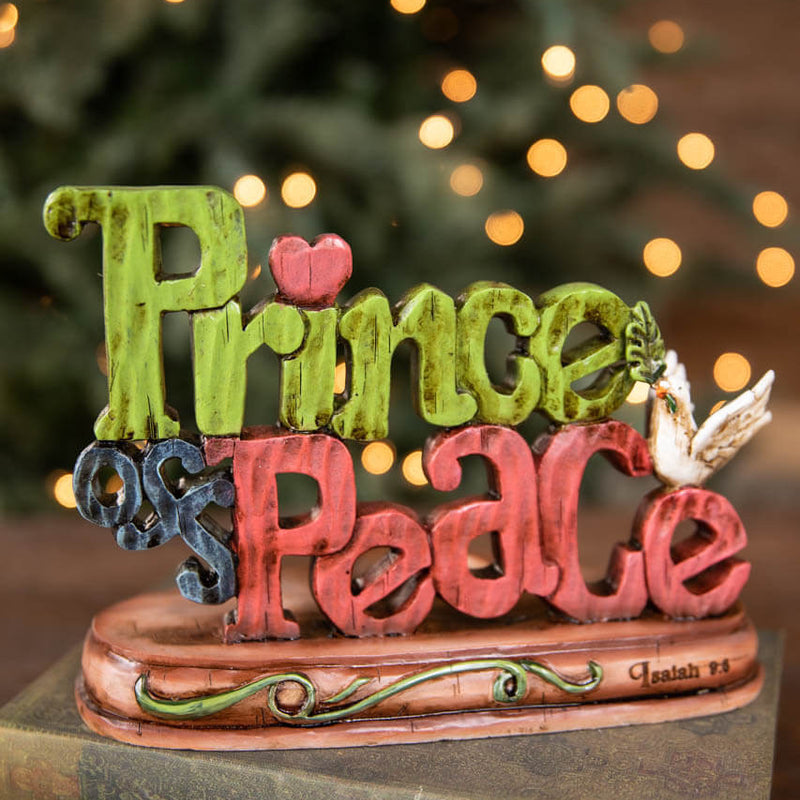 10.25 Inch Resin Inspirational Prince of Peace Candle Holder Decorative Christmas Candle Decor