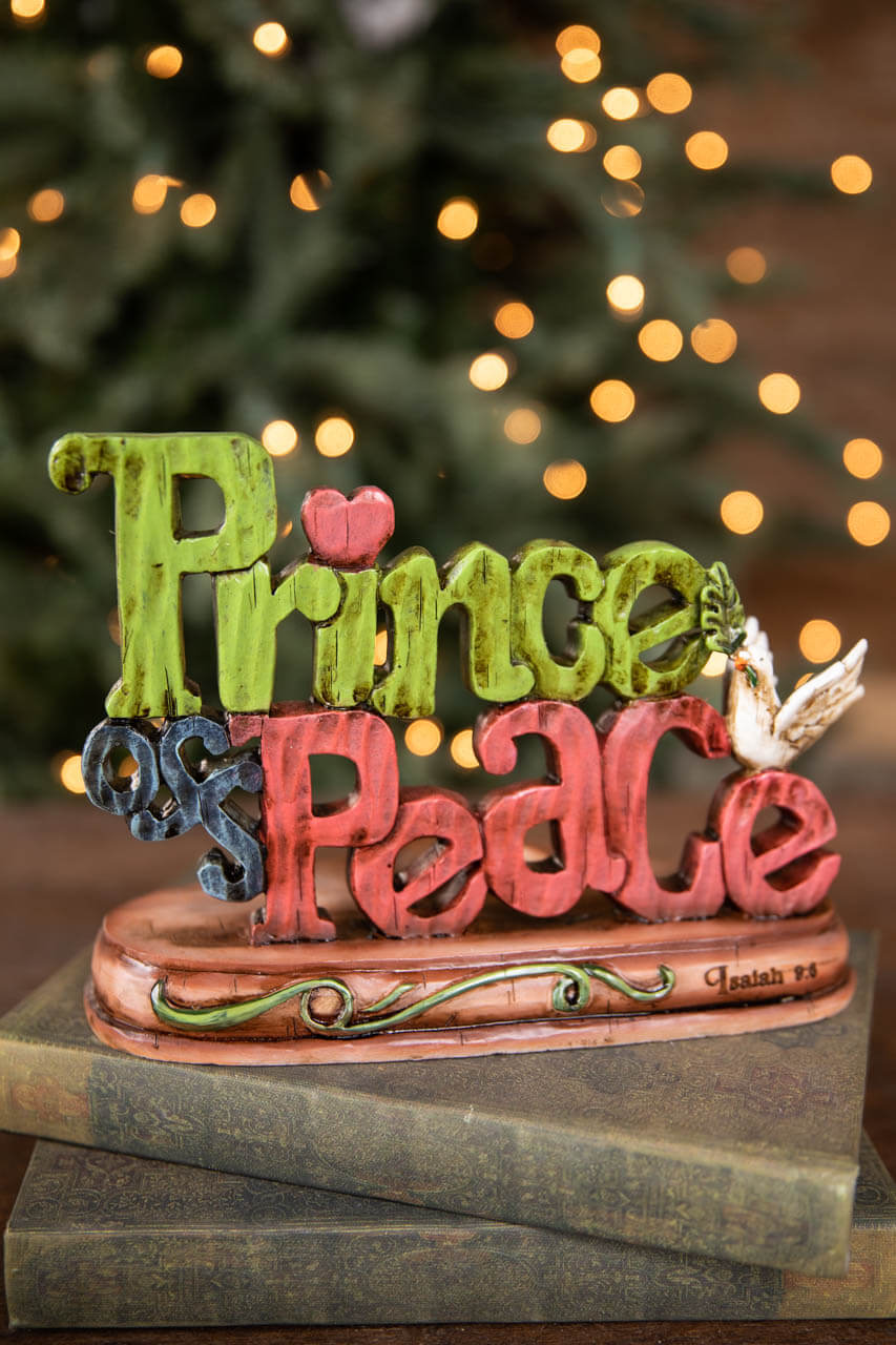 10.25” Resin Inspirational Prince of Peace Candle Holder