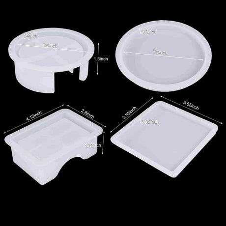 Molde de silicona para resina - Posavasos redondos y cuadrados