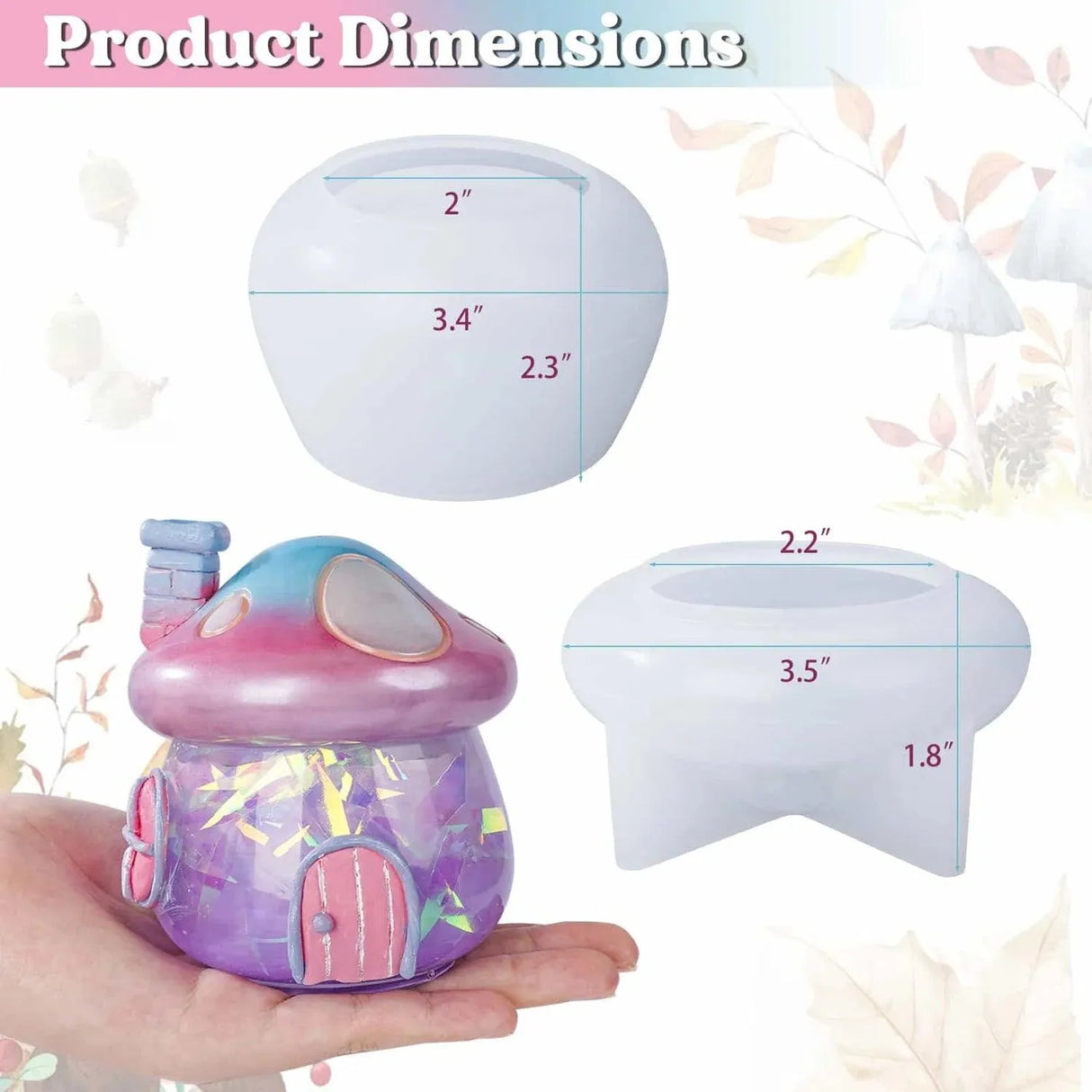 Resin Silicone Mold - Mushroom Jar