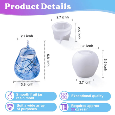 Molde de silicona para resina - Molde de frasco de pera