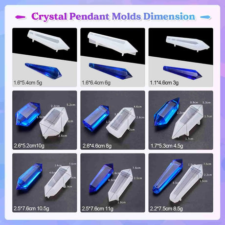 Molde de Silicona para Resina - Cristal de Péndulo