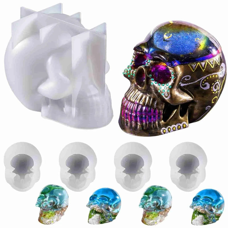 Molde de silicona para resina - Calavera grande y pequeña