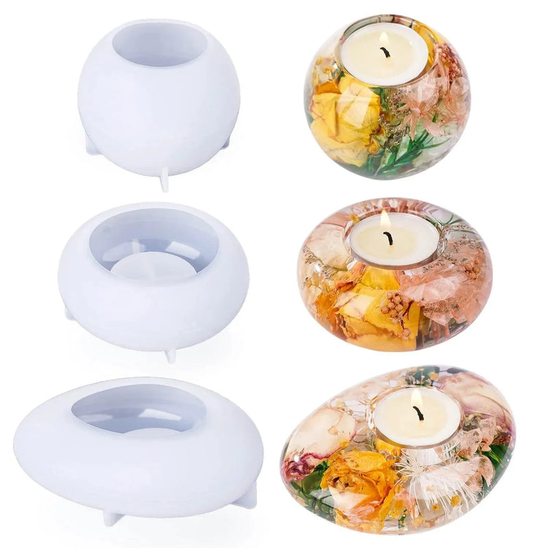 Molde de silicona para resina - Portavelas tealight