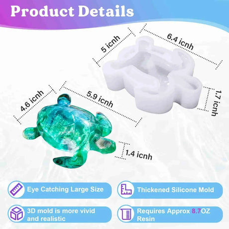 Molde de silicona para resina - Tortuga