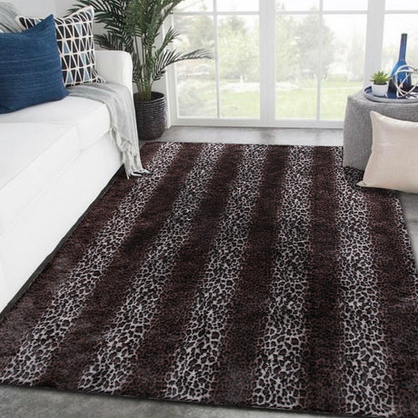 Leopard Cheetah Jaguar Feline Animal Print Faux Fur Fabric - Brown Animal Print, 1" Pile Height (1 Yard)
