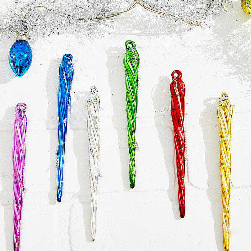 Vintage Icicle Christmas Ornament 5 Inch Colorful Tree Decor