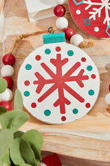 5” Nordic Pattern Wood Ornament
