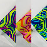 Retro Paisley Spandex Fabric - Blue/Lime Green Paisley, 58" Width (1 Yard)
