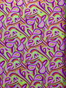Retro Paisley Spandex Fabric - Blue/Lime Green Paisley, 58" Width (1 Yard)