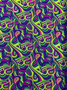 Retro Paisley Spandex Fabric - Blue/Lime Green Paisley, 58" Width (1 Yard)