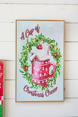 19.6" Lighted Wood Holiday Design Wall Sign