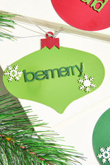 2" Metal Christmas Words Ornament