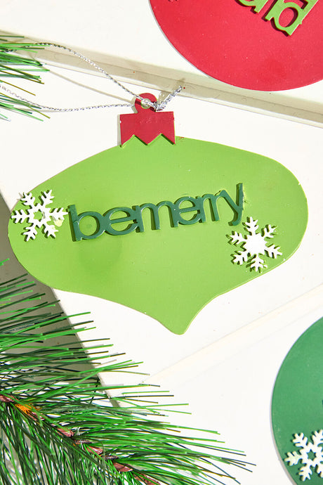 2" Metal Christmas Words Ornament