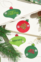 2" Metal Christmas Words Ornament