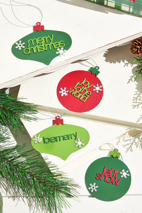 2" Metal Christmas Words Ornament