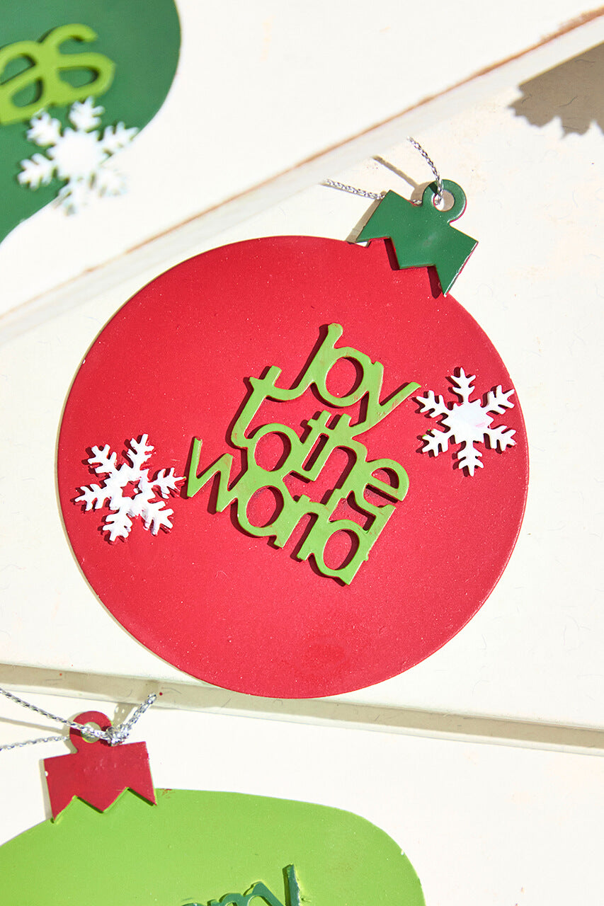 2" Metal Christmas Words Ornament
