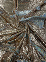 Reversible Flip Sequin Polyester Fabric - Green/Black Iridescent, 54" Width (1 Yard)