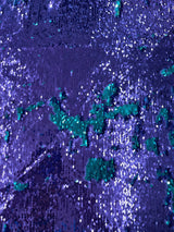 Reversible Flip Sequin Polyester Fabric - Green/Black Iridescent, 54" Width (1 Yard)