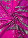 Reversible Flip Sequin Polyester Fabric - Green/Black Iridescent, 54" Width (1 Yard)