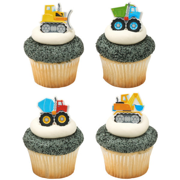 Construction trucks set Cake Cupcake Rings - 144 per order