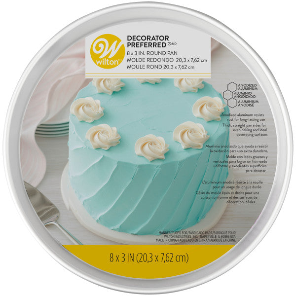 Wilton Decorator Preferred 8 x 3-inch Round Aluminum Cake Pan 8x3