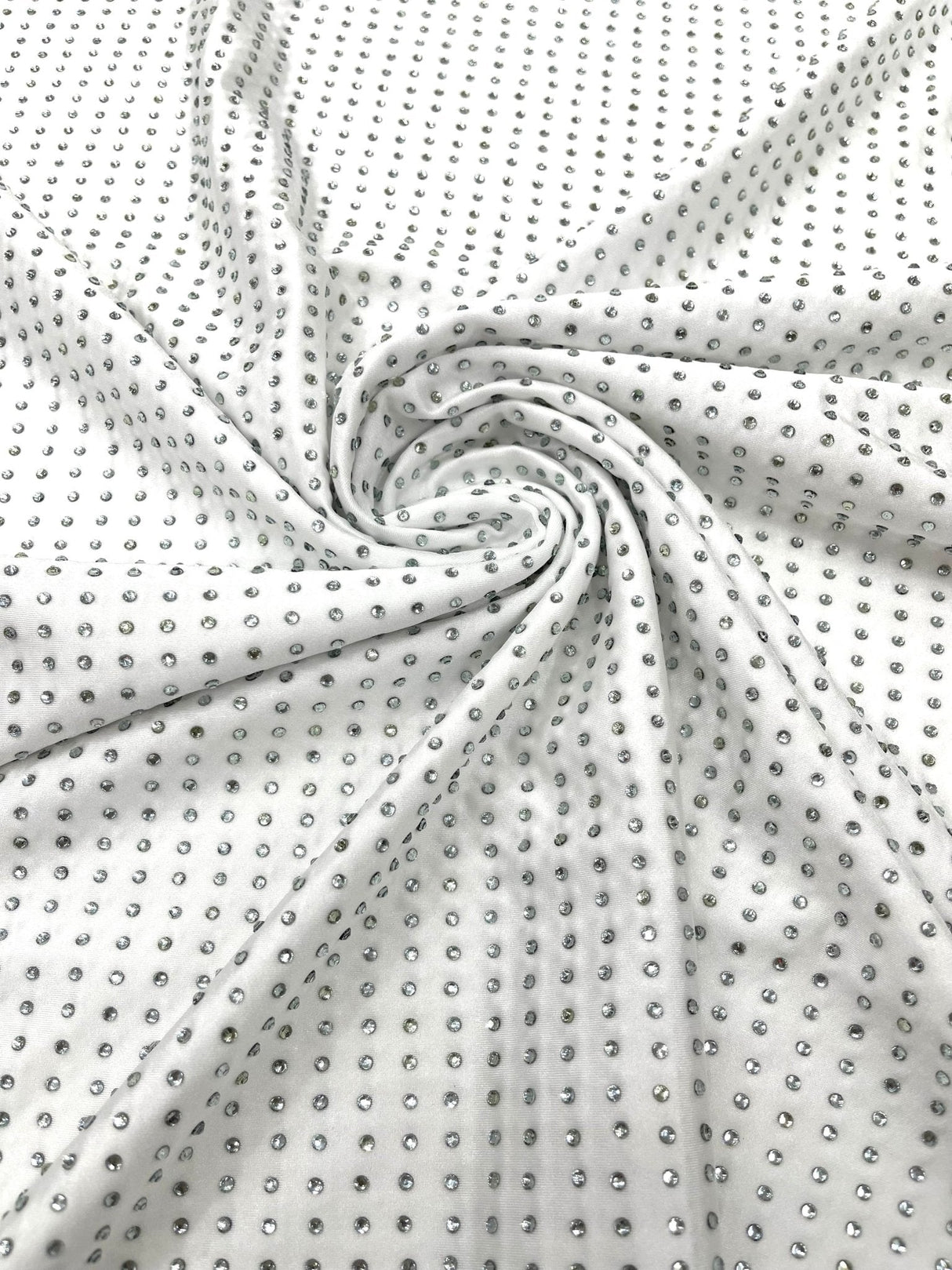 Rhinestone Nylon Spandex Fabric - Crystal Rhinestones, 54" Width (1 Yard)