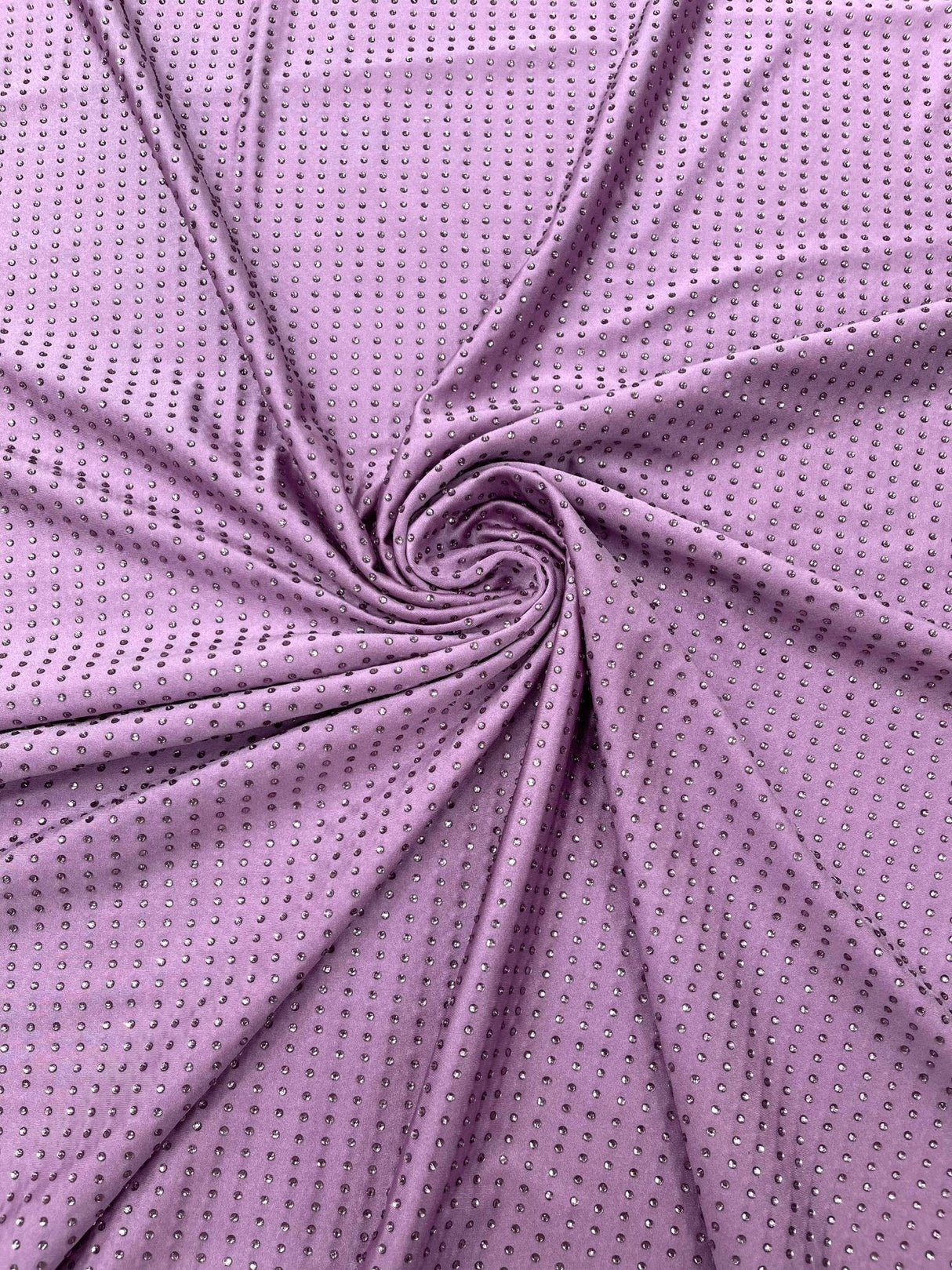 Rhinestone Nylon Spandex Fabric - Crystal Rhinestones, 54" Width (1 Yard)