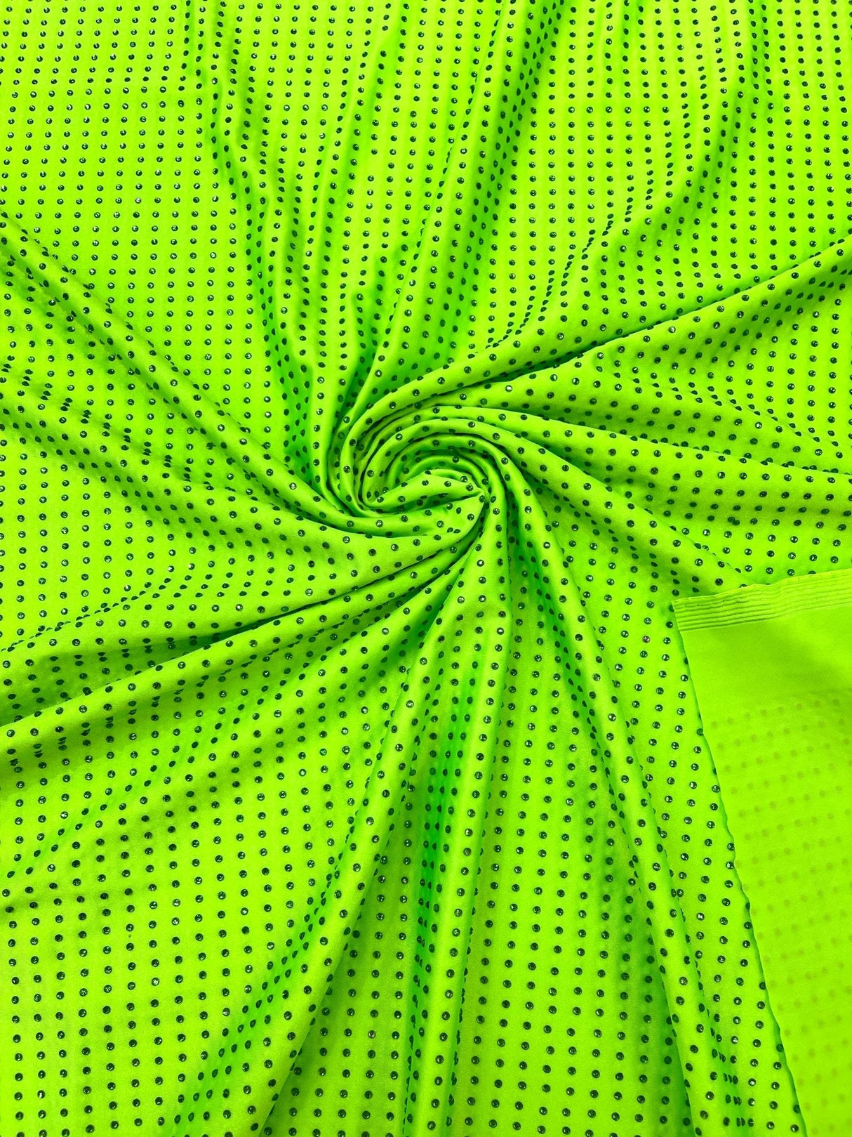 Rhinestone Nylon Spandex Fabric - Crystal Rhinestones, 54" Width (1 Yard)