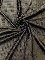 Rhinestone Nylon Spandex Fabric - Crystal Rhinestones, 54" Width (1 Yard)