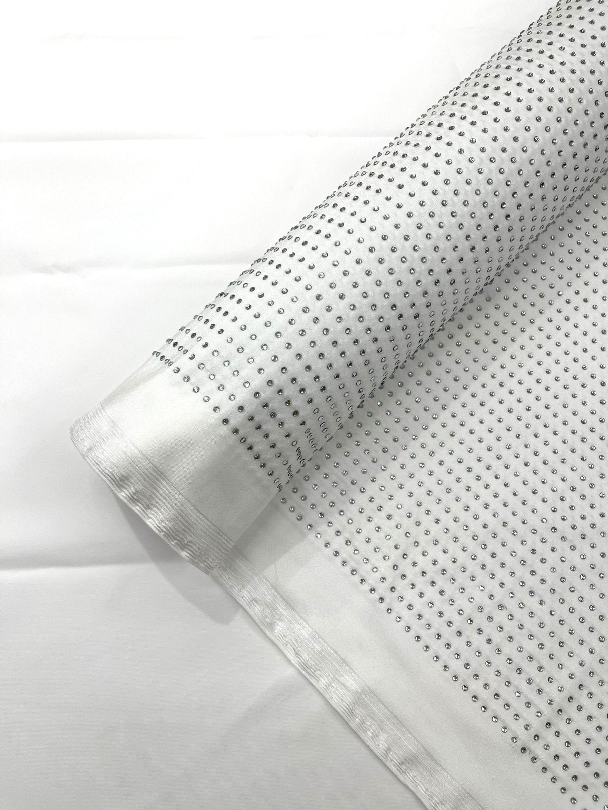 Rhinestone Nylon Spandex Fabric - Crystal Rhinestones, 54" Width (1 Yard)