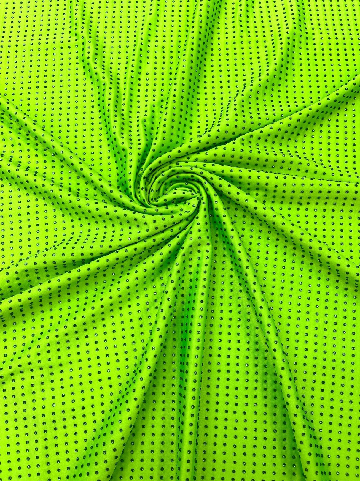 Rhinestone Nylon Spandex Fabric - Crystal Rhinestones, 54" Width (1 Yard)