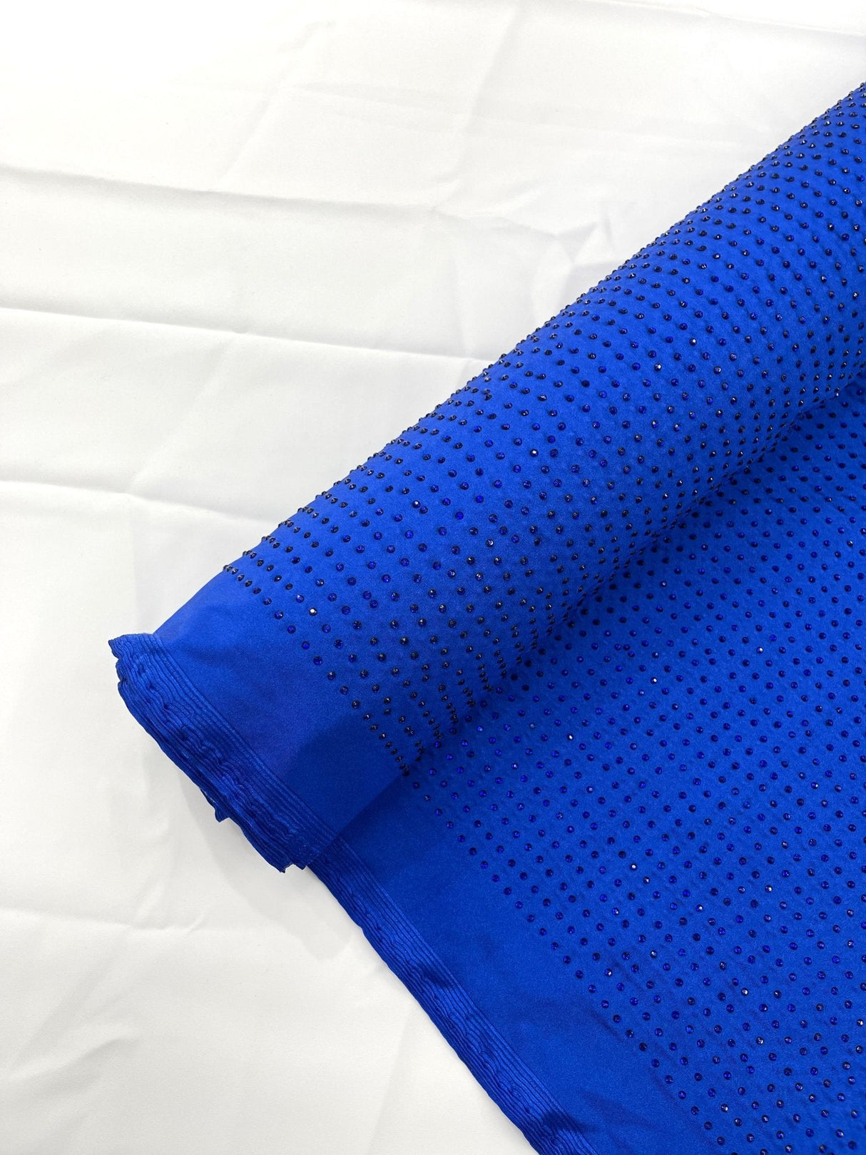 Rhinestone Nylon Spandex Fabric - Crystal Rhinestones, 54" Width (1 Yard)