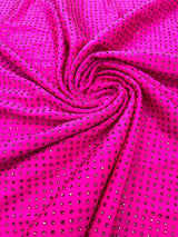Rhinestone Nylon Spandex Fabric - Crystal Rhinestones, 54" Width (1 Yard)
