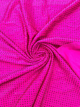 Rhinestone Nylon Spandex Fabric - Crystal Rhinestones, 54" Width (1 Yard)
