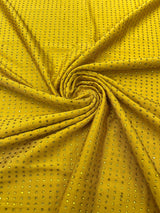 Rhinestone Nylon Spandex Fabric - Crystal Rhinestones, 54" Width (1 Yard)