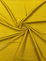 Rhinestone Nylon Spandex Fabric - Crystal Rhinestones, 54" Width (1 Yard)