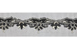 Beaded Lace Trim Black Rhinestone 3.50"