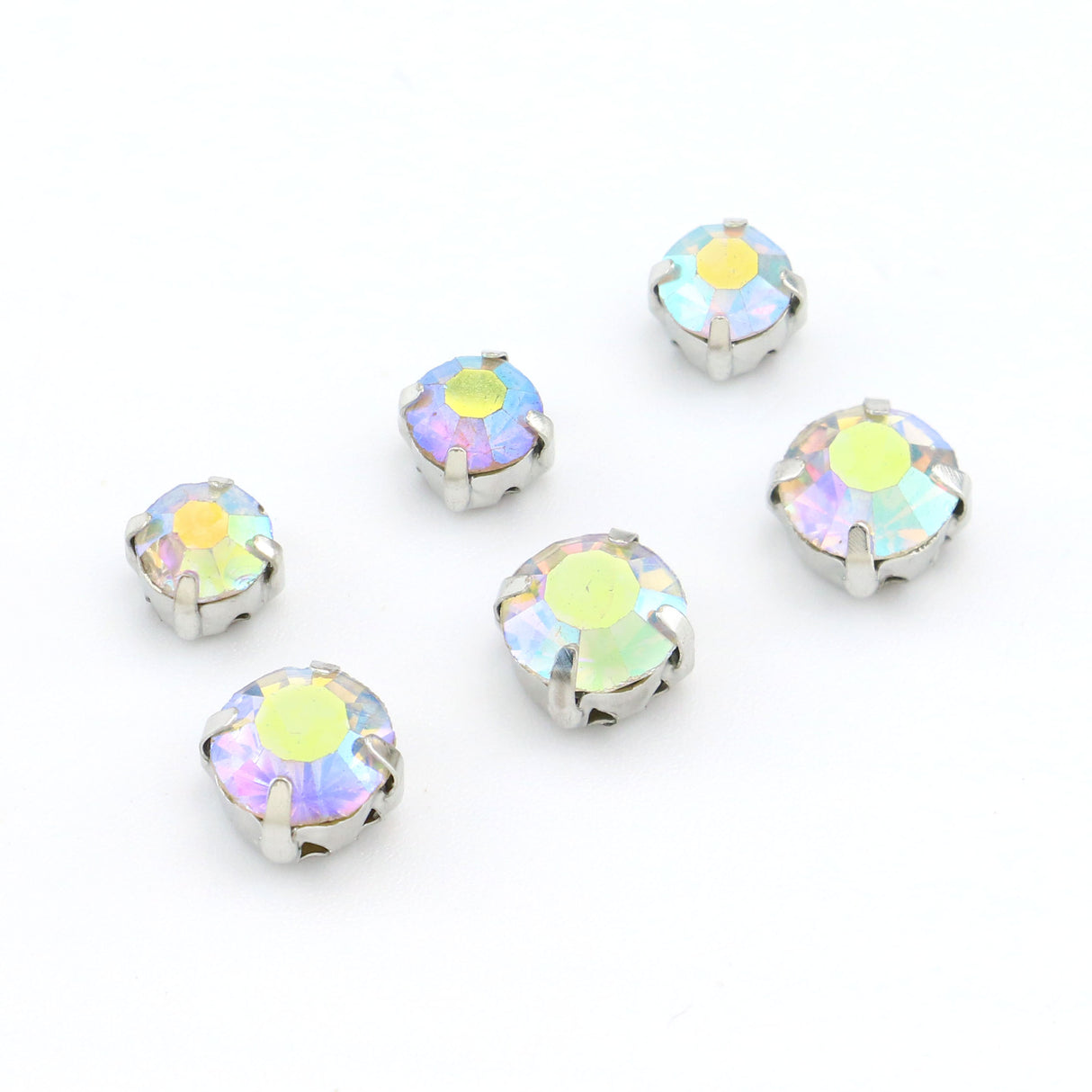Sew-On Rhinestones Crystal Decorative Studs for Leather & Apparel - 6mm/8mm