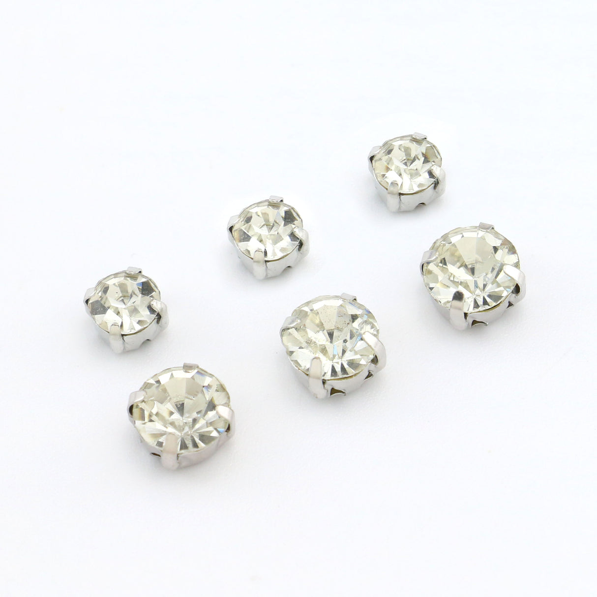 Sew-On Rhinestones Crystal Decorative Studs for Leather & Apparel - 6mm/8mm