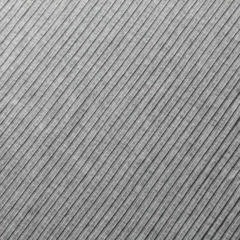 Rib 200 GSM Poly Rayon Spandex Fabric - Heather Gray Rib Knit, 58-60" Width (1 Yard)